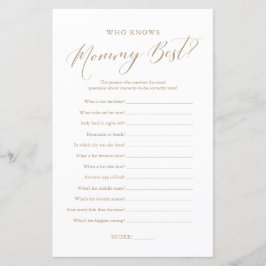 Minimalistisk kalligrafi Vem Känner Mamma Bäst Lek