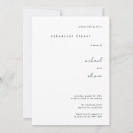Minimalistisk kalligrafisk middag inför bröllopet inbjudningar
