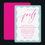 MINIMALISTISK Kalligrafivåg 40:e rosan vid mynten  Inbjudningar<br><div class="desc">genom kat masard / WWW.SIMPLYSWEETPAPERIE.COM Kärlek,  men vill se vissa förändringar - ett annat färg-schema,  produkt,  foto eller anpassad för ett annat tillfälle - inga bekymmer bara kontakta mig,  kat@simplysweetPAPERIE.com Jag är lycklig för att hjälpa till!</div>