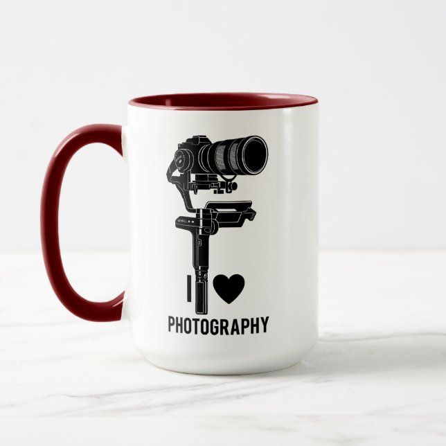 Minimalistisk kamerateckning Fotograferingsmugg Mugg (Vänster)
