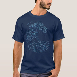 Minimalistisk Kanagawa Underbar Wave Japan T Shirt