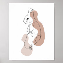 Minimalistisk kanin linjekonst illustration