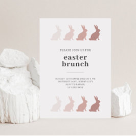 Minimalistisk kanin påskbrunch inbjudan