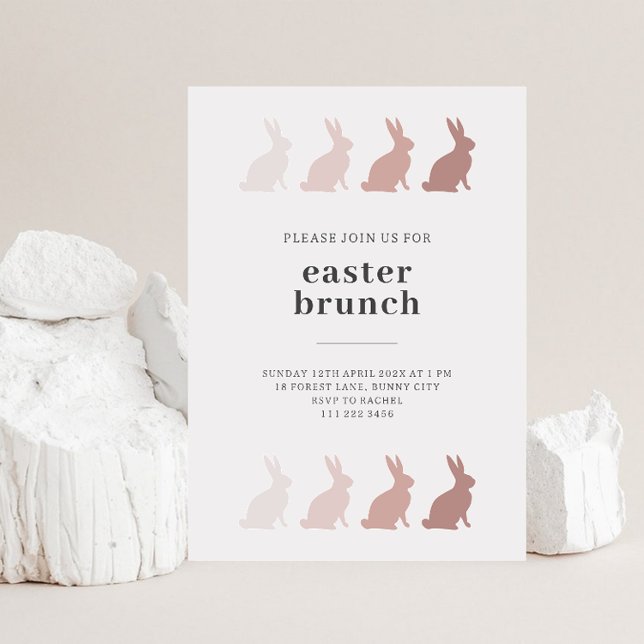 Minimalistisk kanin påskbrunch inbjudan (Skapare uppladdad)