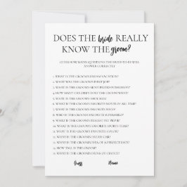 Minimalistisk känner Bride-Verkligen till groomen? Inbjudningar