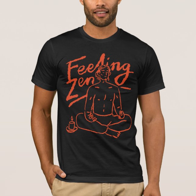 Minimalistisk Känsla Zen Handritad Meditation Yoga T Shirt (Framsida)