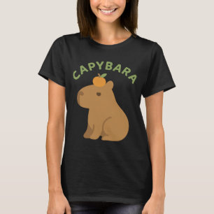 Minimalistisk kapybara med Orange på kortnummer T Shirt
