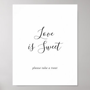 Minimalistisk Kärlek Är Sött Bröllopsskylt Poster