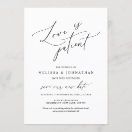 Minimalistisk, Kärlek är tålmodig, Ändra datumkort Inbjudningar