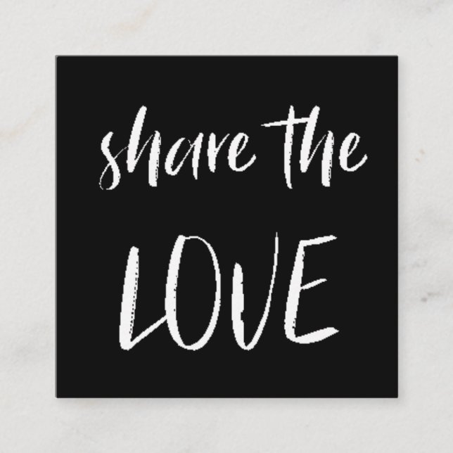 Minimalistisk  Kärlek | Förmånskort Fyrkantigt Visitkort (Framsida)