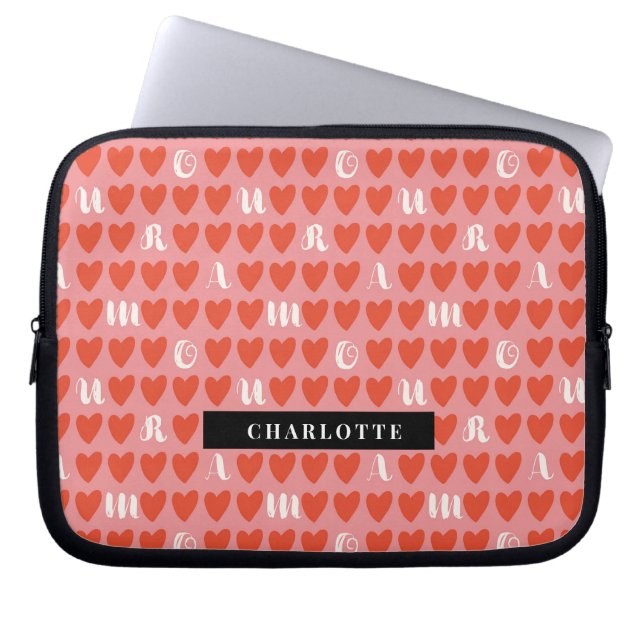 Minimalistisk Kärlek Heart Mönster Laptop sleeve G (Framsidan)