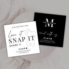 Minimalistisk Kärlek Snap  Märkre oss på Social Me Fyrkantigt Visitkort