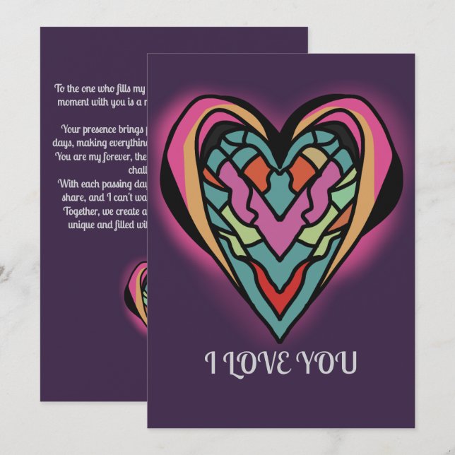 Minimalistisk Kärlek | Sönder Julkort (Fram/baksida)