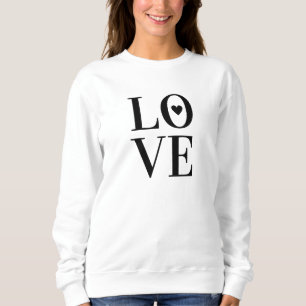 Minimalistisk "Kärlek"-typografi med hjärta T Shirt