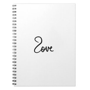 Minimalistisk "kärlek"-typografidesign anteckningsbok