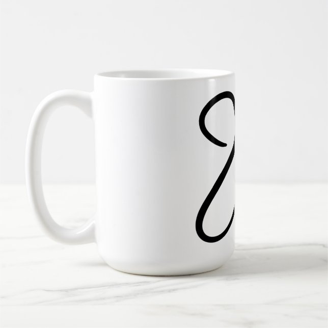 Minimalistisk "kärlek"-typografidesign kaffemugg (Vänster)