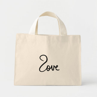 Minimalistisk "kärlek"-typografidesign mini tygkasse