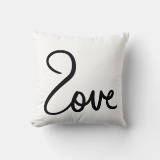 Minimalistisk "kärlek"-typsnittsdesign kudde