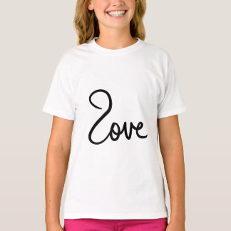 Minimalistisk "kärlek"-typsnittsdesign t shirt