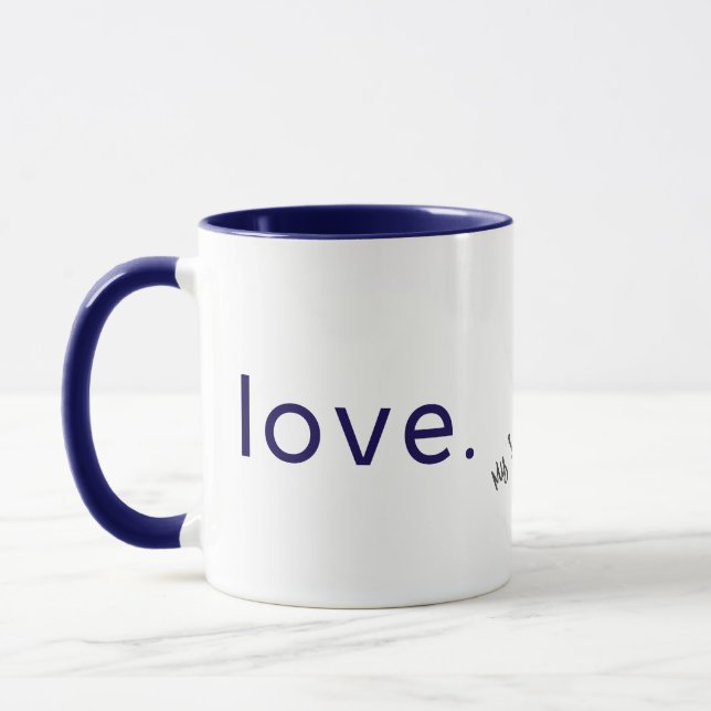 Minimalistisk kärleksdesign - Alla hjärtans dag-gå Mugg (Vänster)