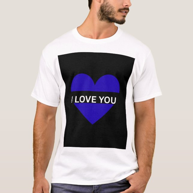 Minimalistisk kärlekshjärta grafisk t-shirt – “Jag (Framsida)