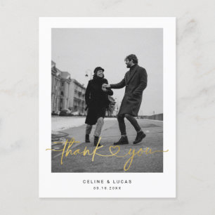 Minimalistisk kärlekshjärtskrift Bröllop Tack Pos Vykort