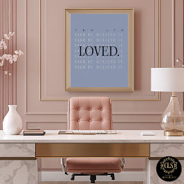 Minimalistisk kärlekskvot posterutskrift - blå poster