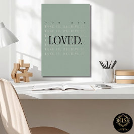 Minimalistisk kärlekskvot posterutskrift - grön poster