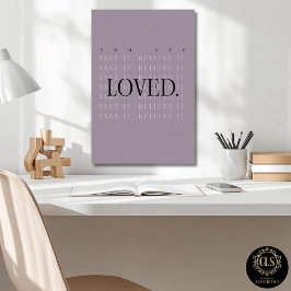 Minimalistisk kärlekskvotpostertryck - mauve poster