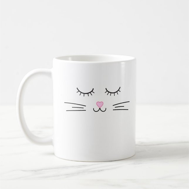Minimalistisk katt Ansikte Mugg (Vänster)