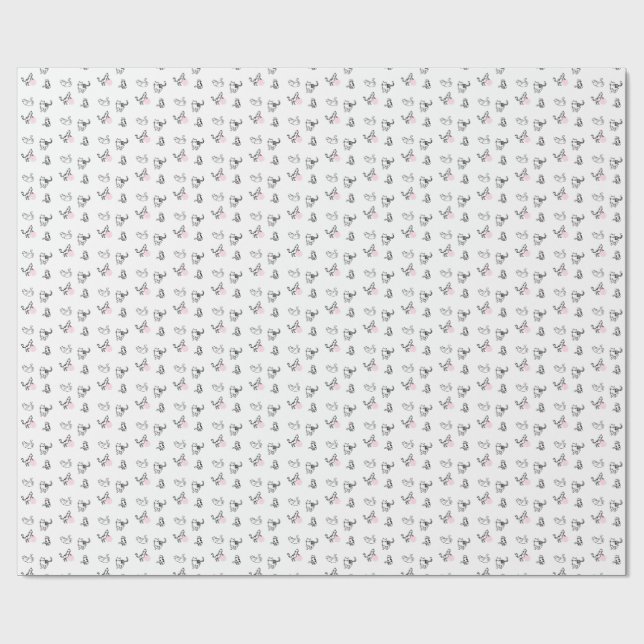 Minimalistisk katt & garn Handritat presentpapper (Platt)