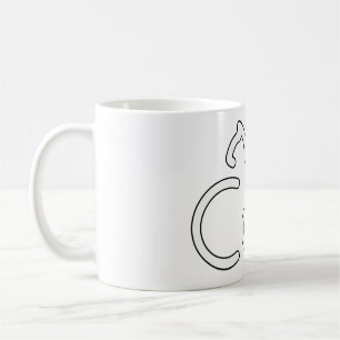 Minimalistisk katt-typografi-design – Modern linje Kaffemugg