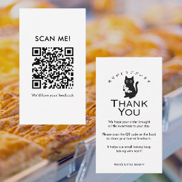 Minimalistisk kattcroissant Lämna en recension QR- Visitkort