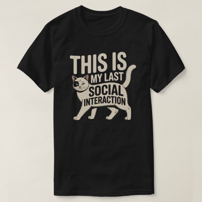 Minimalistisk kattdesign för senaste sociala inter t shirt (Design framsida)