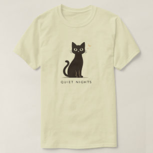 Minimalistisk Kattdesign för Stilla Nätter T Shirt