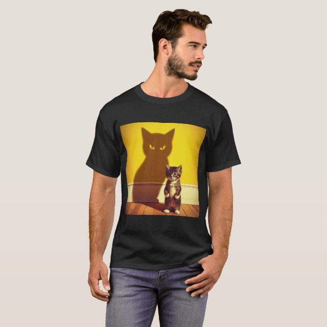 Minimalistisk kattkonst T-shirt  (Hel framsida)