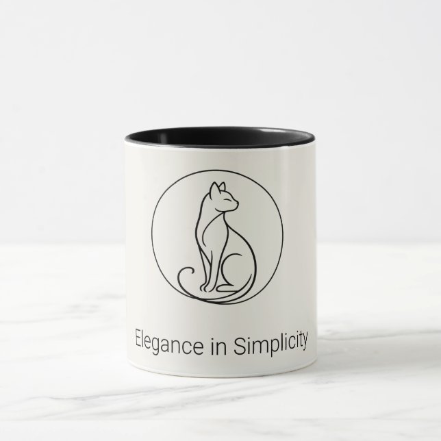 Minimalistisk kattlinjekonst - Chic samling för hu Mugg (Center)