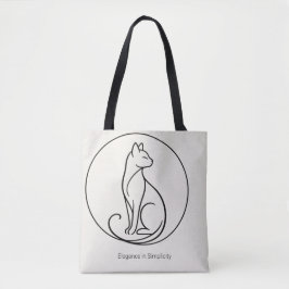 Minimalistisk kattlinjekonst - Chic samling för hu Tygkasse