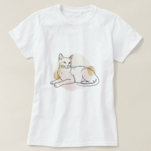 Minimalistisk kattlinjekonst för kattälskare t shirt