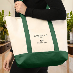 Minimalistisk Kattmamma Personlig Katts Namn Tygkasse