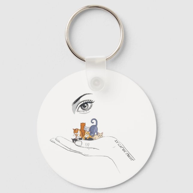 Minimalistisk kattnyckelring nyckelring (Framsida)