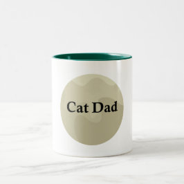 Minimalistisk Kattpappas Silhuett Måne Två-Tonad Mugg