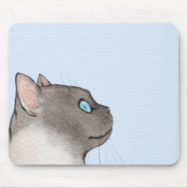 Minimalistisk kattprofil på bakgrunden i pastellba musmatta