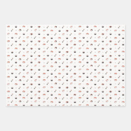 Minimalistisk Kawaii Sushi Mönster Söt Japansk Mat