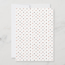 Minimalistisk Kawaii Sushi Mönster Söt Japansk Mat Inbjudningar