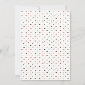 Minimalistisk Kawaii Sushi Mönster Söt Japansk Mat Inbjudningar