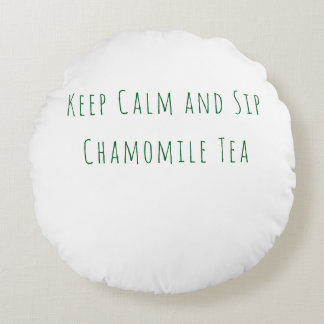 Minimalistisk Keep Calm and Sip Chamomile Tea Cita Rund Kudde
