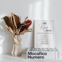 Minimalistisk Kissing Menu Bröllop-spelskylt