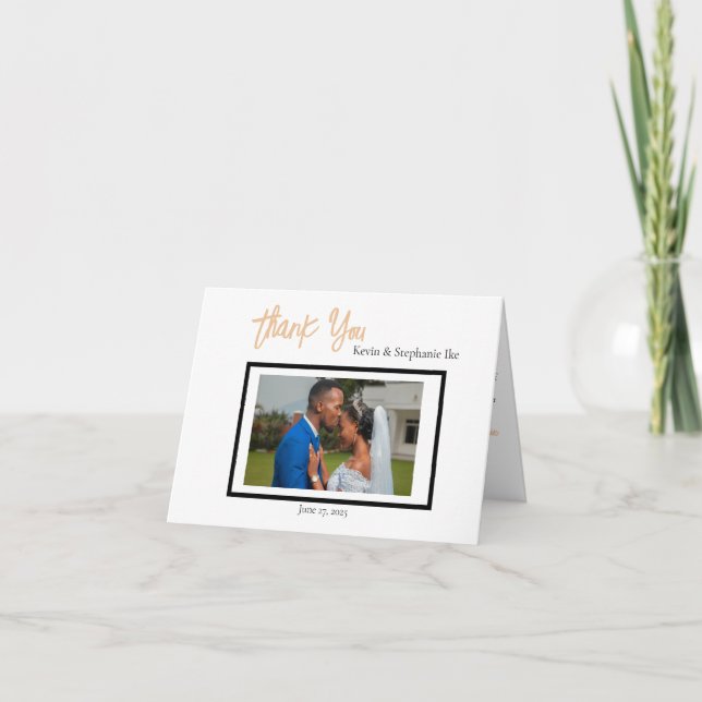 Minimalistisk klass enkel Bröllop-märkt Tack (Framsida)