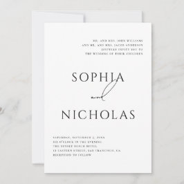 Minimalistisk Klassisk Bröllop | Elegant Typografi Inbjudningar